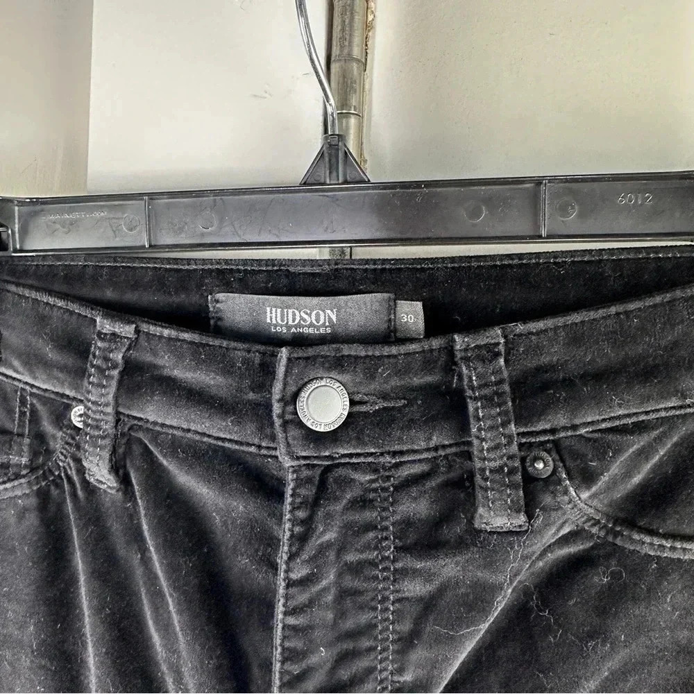 Hudson Size 30 Velvet‎ Ombre Holy Flare Crop Pants Classic Neutral Black to Gray - Picture 6 of 15